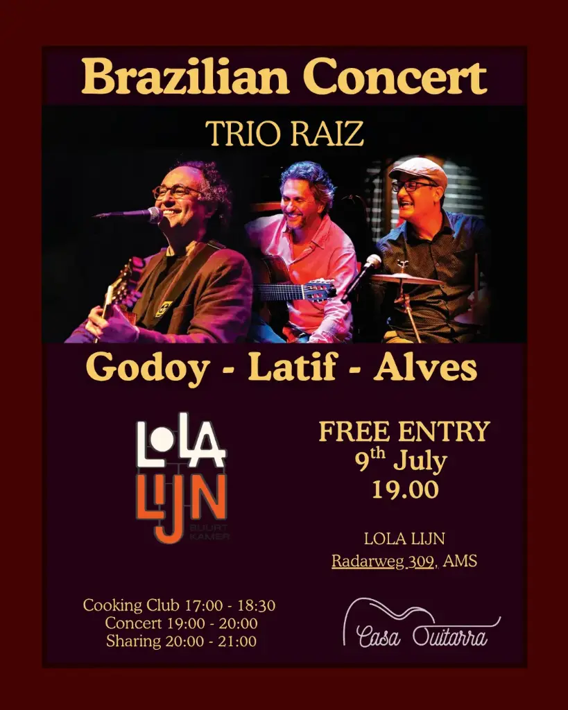 Free Concert Trio Raiz Brazilian 9 July