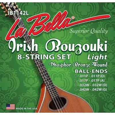 La Bella Acoustic Folk string set Irish bouzouki phosphor bronze wound light