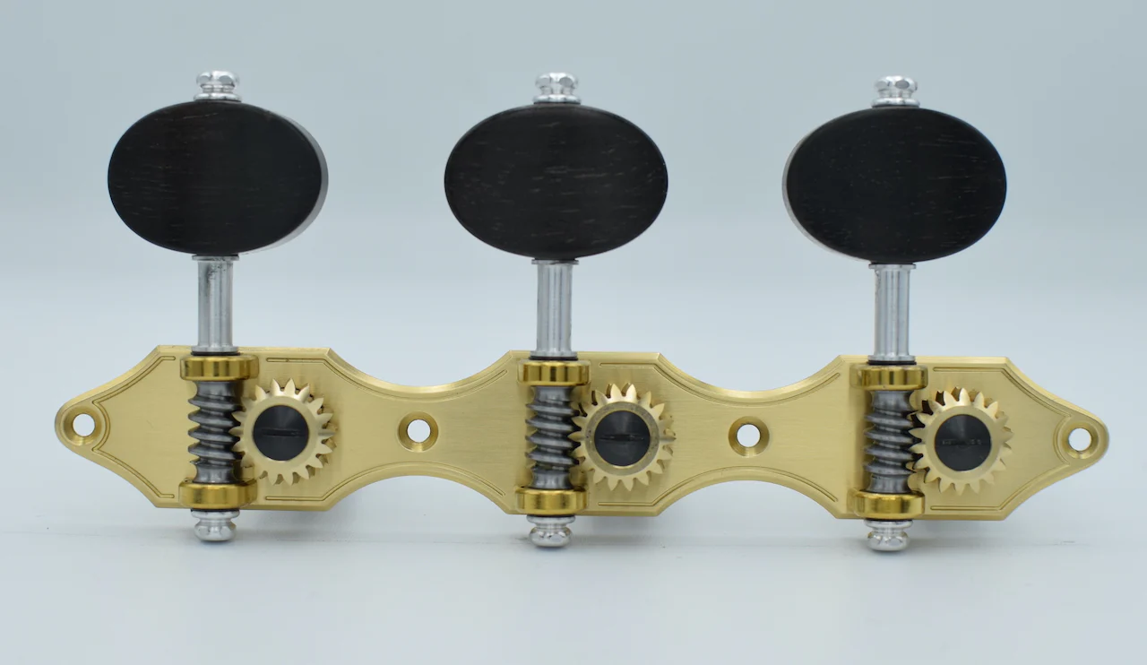  Barnett tuners - Brass, Ebony Buttons, 